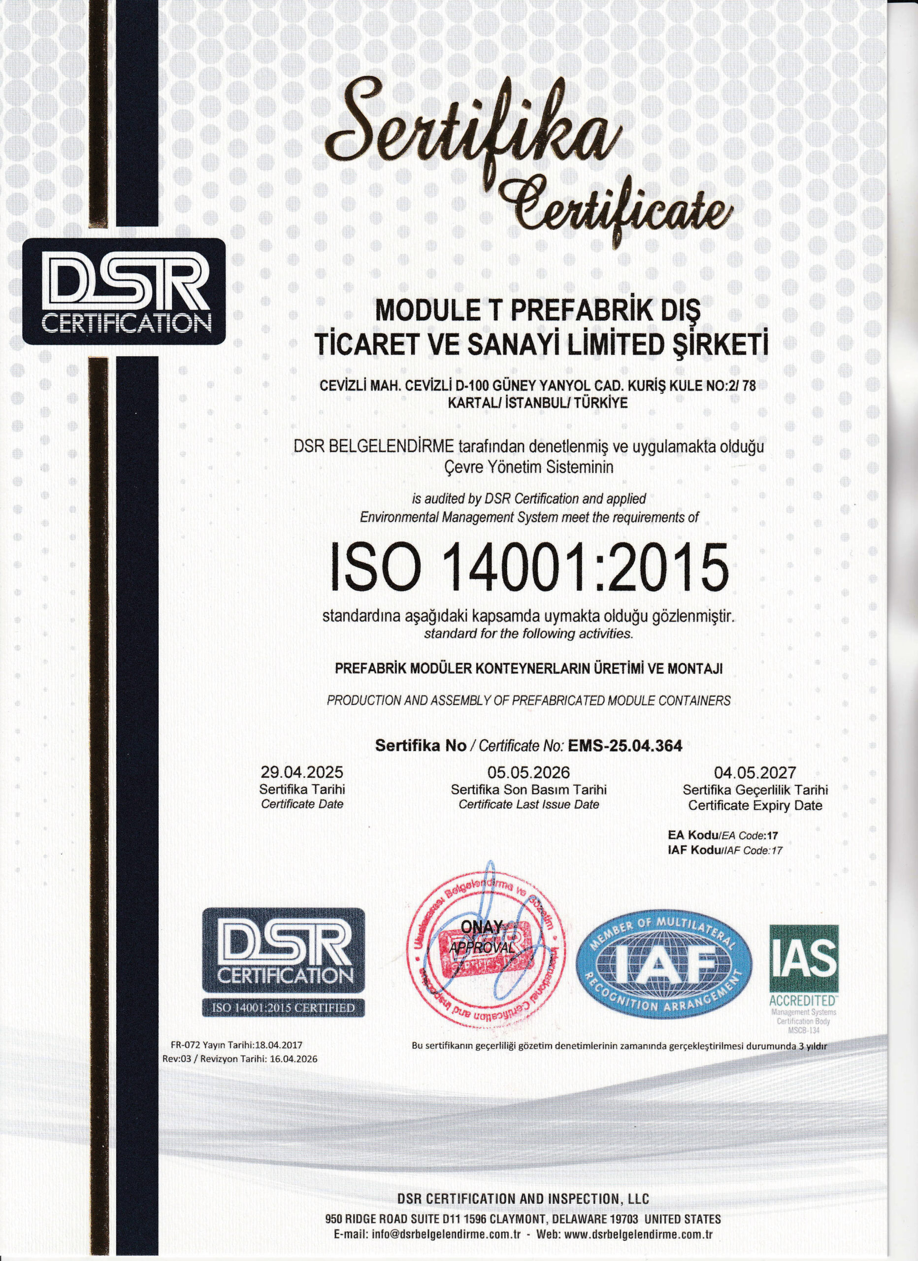 ISO 14001:2015 Environmental Management System Certification